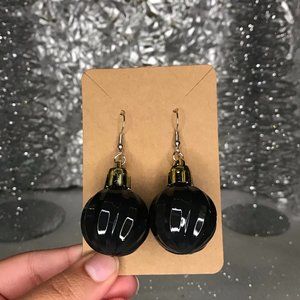 Black Christmas Ornament Earrings